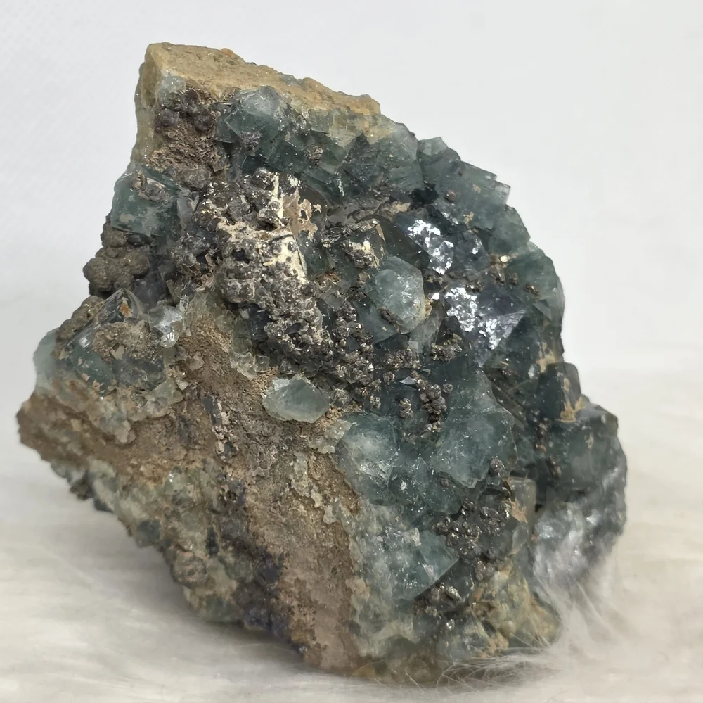 Raw Cubic Blue Green Fluorite Cluster – UV Reactive. Crystal Collector - Picture 5 of 10